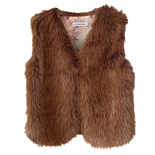 Pamqsen Teddy Weste Damen Ärmellos Teddyfleece Plüsch Westen Ärmellos Pelzjacke Fellweste Teddy Fleece Weste Einfarbig Damenwesten Kurz Teddyjacke Jacke Fleece Winterweste Damen Winter Fleeceweste von Pamqsen