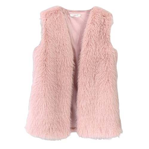 Pamqsen warehouse deals angebote Weste Damen Kunstpelze Westen Einfarbig Ärmellose Fellweste Elegant Vest Jacke Winter Warme Pelzmantel Flauschig Pelzweste Kunstfell Pelzjacke Parka Fell Mantel von Pamqsen