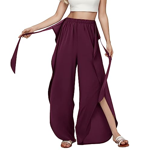 Pamqsen Wickelhose Damen Yogahose Damen Lang Weite Bein Hose Baggy Freizeithose Elegant Leicht High Waist Stoffhose Lockere Passform Sommerhose Fließend Sommer Palazzo Hosen Pamqsen Wickelhose Damen Yogahose Damen Lang Weite Bein Hose Baggy Freizeithose Elegant Leicht High Waist Stoffhose Lockere Passform Sommerhose Fließend Sommer Palazzo Hosen von Pamqsen
