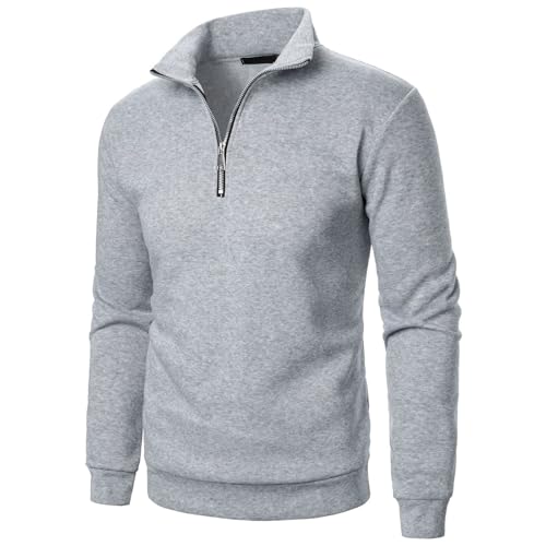 Pamqsen angebote des tages heute Fleecepullover Herren Warm Half Zip Fleece Pullover Stehkragen Winter Arbeitspullover Winterpullover Outdoor Fleecepulli Pulli Herrenpullover Sweatshirt Strickpullover von Pamqsen