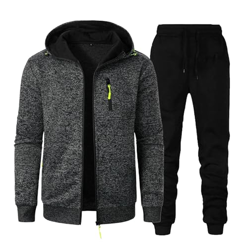 Pamqsen blitzangebote des Tages Jogginganzug Baumwolle Herren Hoodie Herren Anzug 2-Teiliges Freizeitanzug Trainingsanzug Langarm Jacke Und Jogginghose Atmungsaktiv Sportlich Tracksuit von Pamqsen