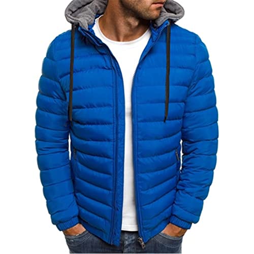 Pamqsen übergangsjacke Herren Steppjacke Daunenjacke Sportjacke Freizeitjacke Materialmix Kapuze Reißverschluss Streetstyle Windproof Breathable Fabric Lightweight und Durable Deals of The Day von Pamqsen