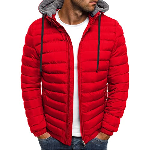 Pamqsen übergangsjacke Herren Steppjacke Daunenjacke Sportjacke Freizeitjacke Materialmix Kapuze Reißverschluss Streetstyle Windproof Breathable Fabric Lightweight und Durable unsere Marken von Pamqsen