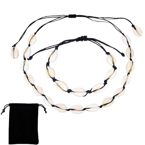 Pamtns 2 Stück Muschelkette Armband Set Muschel Halskette Natürliche Muschel Fußkettchen Muschelarmband Muschel Häkeln Knöchel Fußkettchen Verstellbares Armband mit Samtbeutel Sommer Strand Parteien Pamtns 2 Stück Muschelkette Armband Set Muschel Halskette Natürliche Muschel Fußkettchen Muschelarmband Muschel Häkeln Knöchel Fußkettchen Verstellbares Armband mit Samtbeutel Sommer Strand Parteien von Pamtns