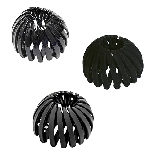 Pamtns Dutt Haarspange 3 Stück Vogelnest Haarspangen Damen Kunststoff Krallen Clips Pferdeschwanz Halter Haarklammern Haarnadel Große Haarclips Haargreifer Haarschmuck Damen Schwarz von Pamtns