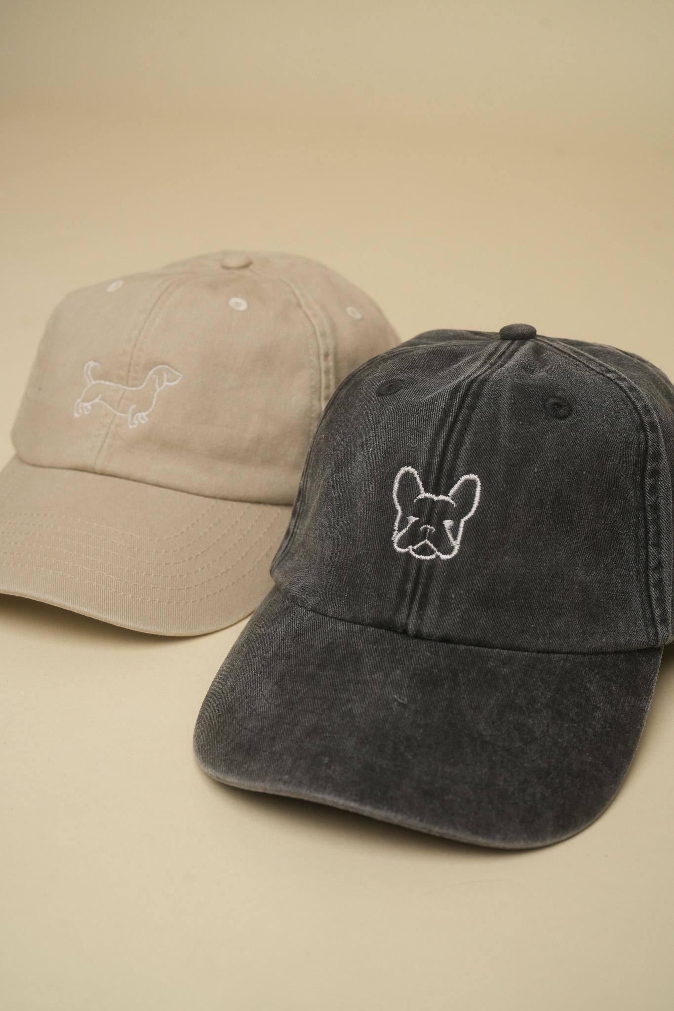 Personalisierte Dog Cap Mit Wunschlogo | Bestickte Vintage Kappe Unisex Baseball Geschenk Männer Frauen Dackel Hund Logo von PamulaShop