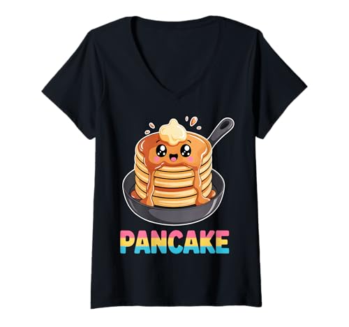 Damen Pansexueller Pfannkuchen Cute Pride T-Shirt mit V-Ausschnitt Damen Pansexueller Pfannkuchen Cute Pride T-Shirt mit V-Ausschnitt von Pan Pride Funny Apparel