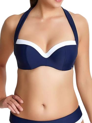 Panache Swim Damen Anya Cruise Bra Sized Molded Padded Multiway Bikini Top Bikinioberteil, Marineblau/Weiß, 36GG von Panache