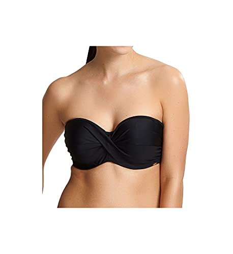 Panache Anya Riva Twist Bandeau Underwire Bikini Top, 32GG, Black von Panache