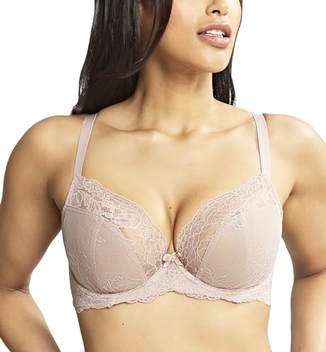 Panache Damen Ana Non-Padded Plunge Underwire Bra (9396) BH, Halbtransparent, Vintage, 65E von Panache
