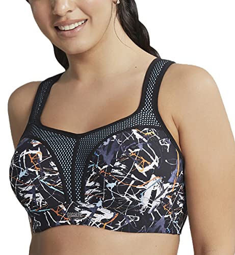 Panache Damen Bügel Sport-BH, Undurchsichtige, Tintenspritzer, 80H von Panache