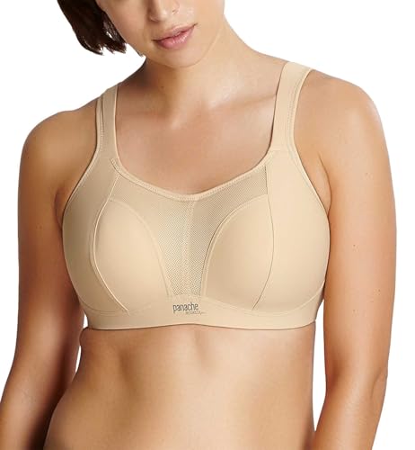 Panache Damen High Impact Bügel BH Sport-BHS, Latte, 85DD von Panache