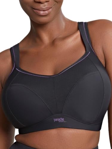 Panache Damen Sport-BH ohne Bügel, Übergröße, Schwarz, 28G von Panache