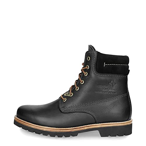 Panama Jack Herren Schnürstiefel Panama, Männer Stiefel,Lammfell,Schnürsenkel,uebergangsstiefel,uebergangsschuhe,halbstiefel,Schwarz,43 EU / 9 UK von Panama Jack