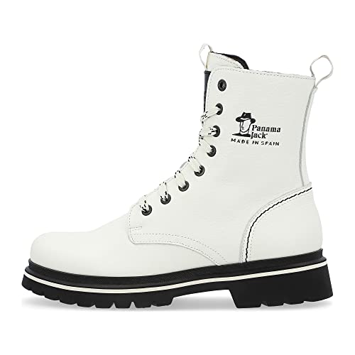 Panama Jack Damen Fortune Combat Boot, Blanco, 41 EU von Panama Jack