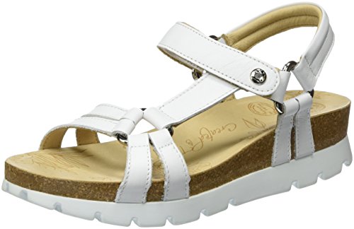 Panama Jack Damen Sally Basics Offene Sandalen mit Keilabsatz, Weiß (White) von Panama Jack