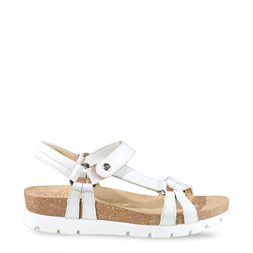 Panama Jack Damen Sally Basics Offene Sandalen mit Keilabsatz, Weiß (White) von Panama Jack