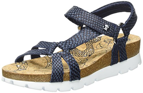 Panama Jack Damen Sally Snake Offene Sandalen mit Keilabsatz, Blau (Navy), 37 EU von Panama Jack