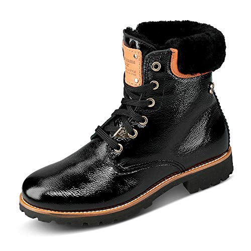 Panama Jack Damen Schnürstiefel Panama 03 Igloo Trav, Frauen Stiefel,Lammfell,Schnürsenkel,schnürboots,halbstiefel,Boots,Schwarz,37 EU / 4 UK von Panama Jack