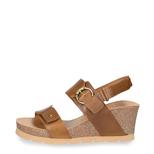 Panama Jack Damen Velvet Wedge Sandal, Camel B3, 42 EU von Panama Jack