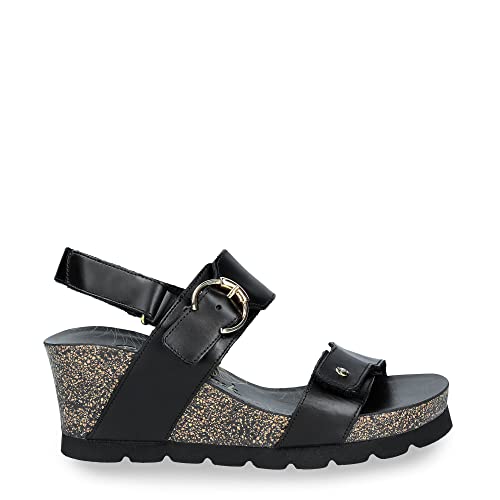 Panama Jack Damen Velvet Wedge Sandal, Negro B1, 39 EU von Panama Jack