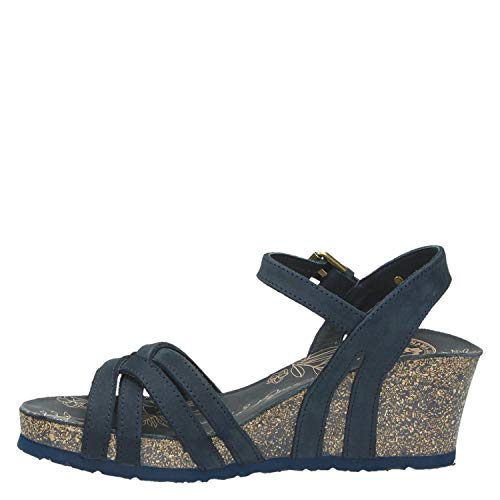 Panama Jack Damen Vera Basics Offene Sandalen mit Keilabsatz, Blau (Navy) von Panama Jack