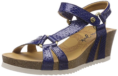 Panama Jack Damen Violetta Snake Charol Peeptoe Sandalen, Blau Marino von Panama Jack