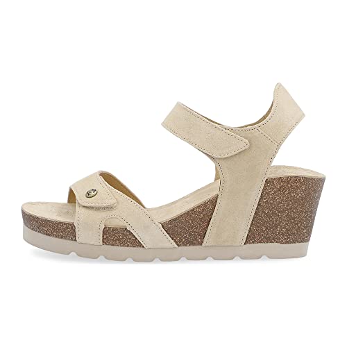 Panama Jack Damen Sandaletten Vila, Frauen Sandalen,Ohne Verschluss,Sommerschuhe,Freizeitschuhe,Schuhe,Strandschuhe,high,Heels,Beig,41 EU / 8 UK von Panama Jack