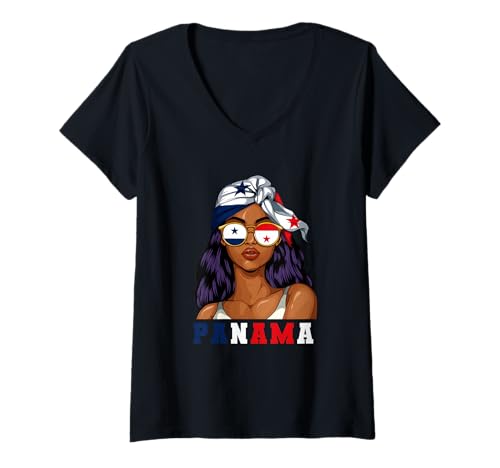 Damen Panama Panamaer Frau T-Shirt mit V-Ausschnitt Damen Panama Panamaer Frau T-Shirt mit V-Ausschnitt von Panamaer Panama Geschenk