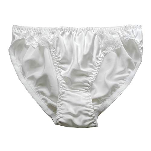 Panasilk Damen-Slip, 100 % reine Maulbeerseide, weiche Spitze, Unterwäsche, weiß, 46 von Panasilk