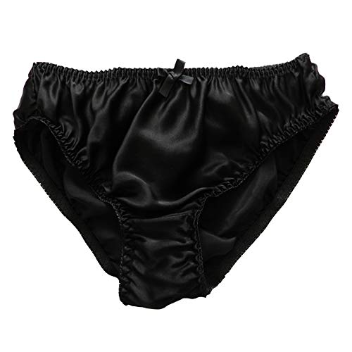 Panasilk Damen Slip aus reiner Maulbeerseide, weich, Größe S, M, L, XL, Schwarz , 38 von Panasilk