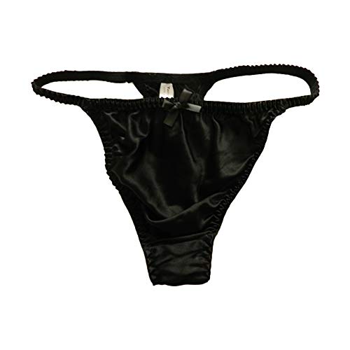 Panasilk Damen-Stringtanga, Seide, Größe S, M, L, XL, 2XL Gr. 42, Schwarz von Panasilk