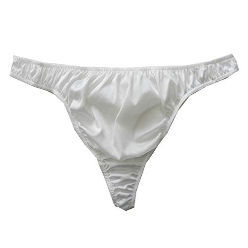 Panasilk Herren Seide G-Strings Tangas Seidenhöschen Größe S M L XL 2XL, weiß, L von Panasilk