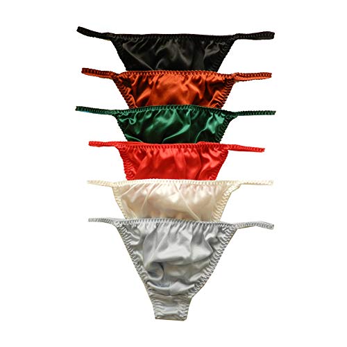 Yavorrs 6pcs Herren Seide Panties G-Strings Thongs Größe S M L XL 2XL Gr. XL, mehrfarbig von Panasilk