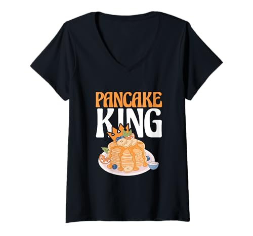 Damen Pancakes Lover Funny Pancakes Day Breakfast Pancake King T-Shirt mit V-Ausschnitt Damen Pancakes Lover Funny Pancakes Day Breakfast Pancake King T-Shirt mit V-Ausschnitt von Pancake King Pancake Lover Gift