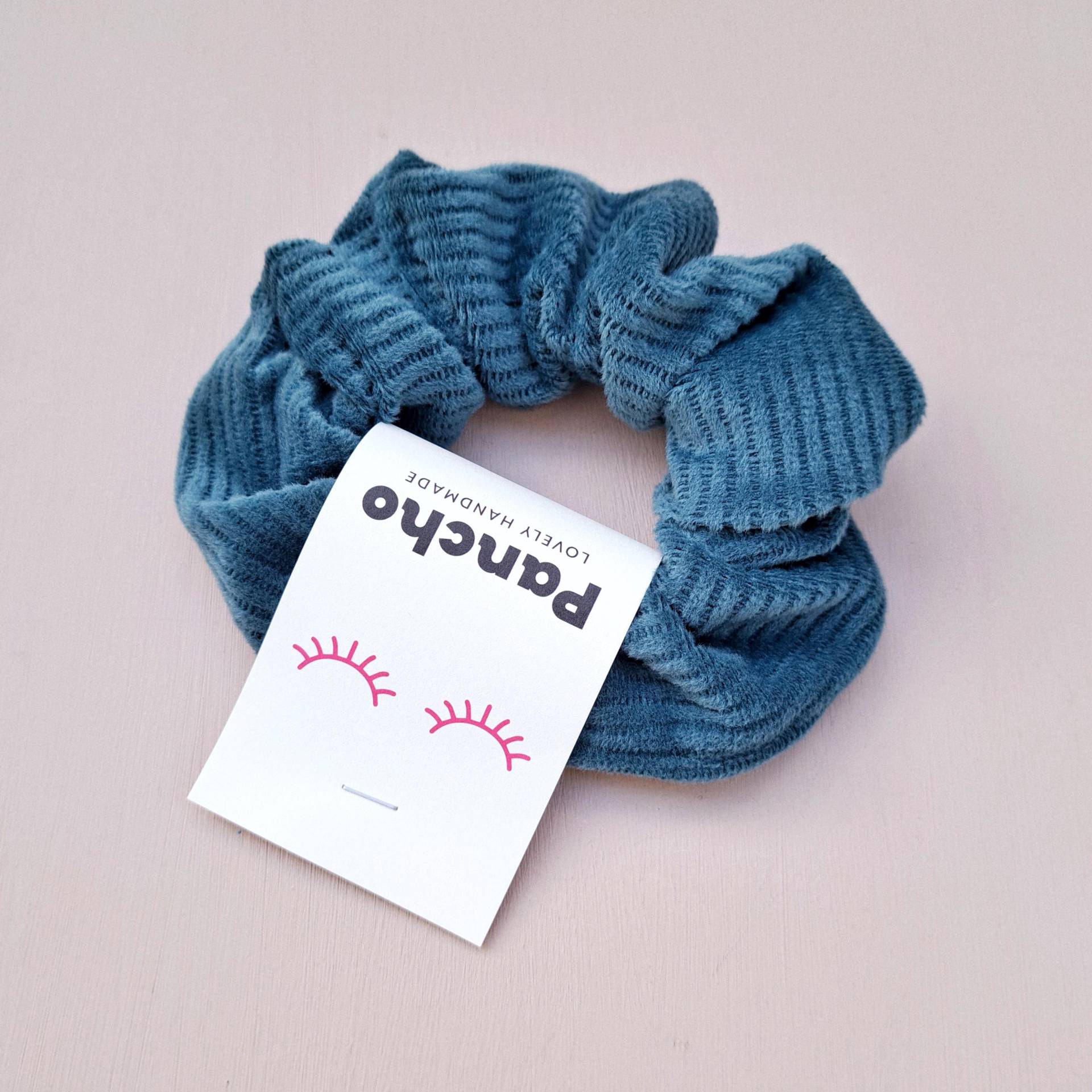 Cord Scrunchie in Türkisblau - Haargummi Aus Für Lässiges Haarstyling, Großer Weicher Zopfgummi, Accessoire Haare, Xl von PanchoHandmade