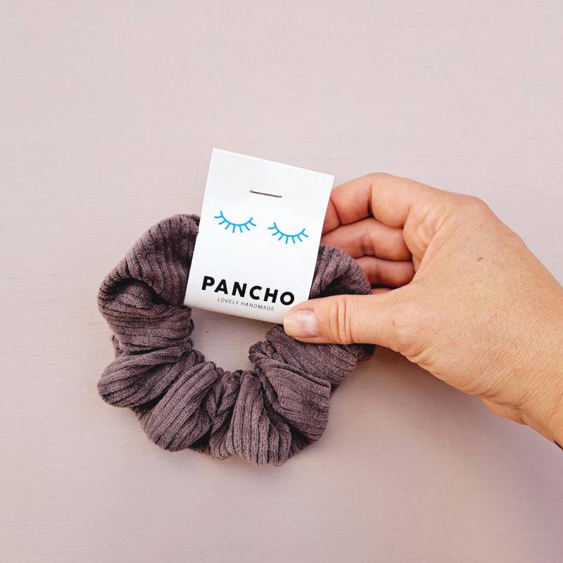 Scrunchie Aus Stretchcord Anthrazit | Retro Trend Must Have Haargummi Zopfgummi Geschenkidee Hygge Lifestyle Geschenk Freundin von PanchoHandmade