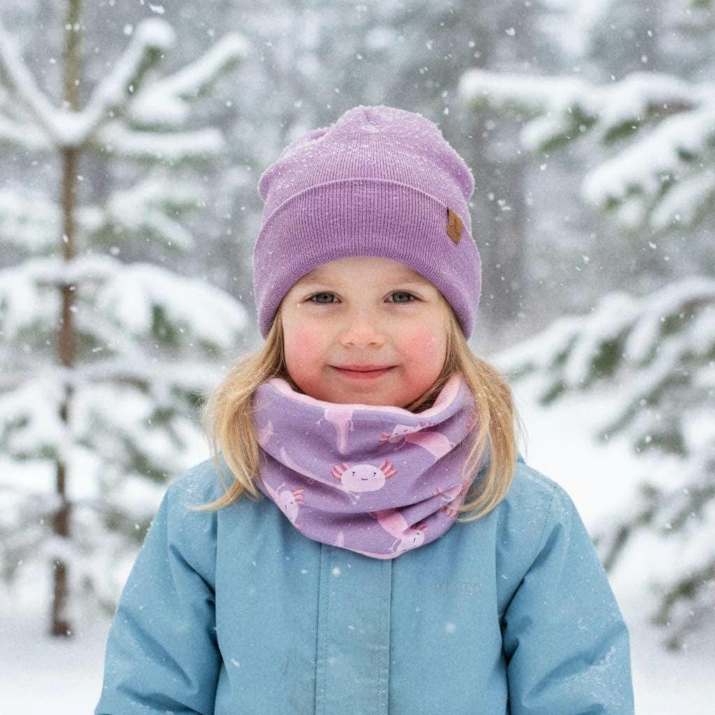 Winterloop Für Kinder Mit Fleece, Warm Gefütterter Schlauchschal, Handmade Baby, Kuschelige Halssocke, Mädchen Winteraccessoire von PanchoHandmade