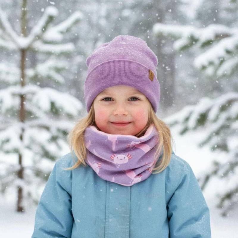 Winterloop Für Kinder Mit Fleece, Warm Gefütterter Schlauchschal, Handmade Baby, Kuschelige Halssocke, Mädchen Winteraccessoire von PanchoHandmade