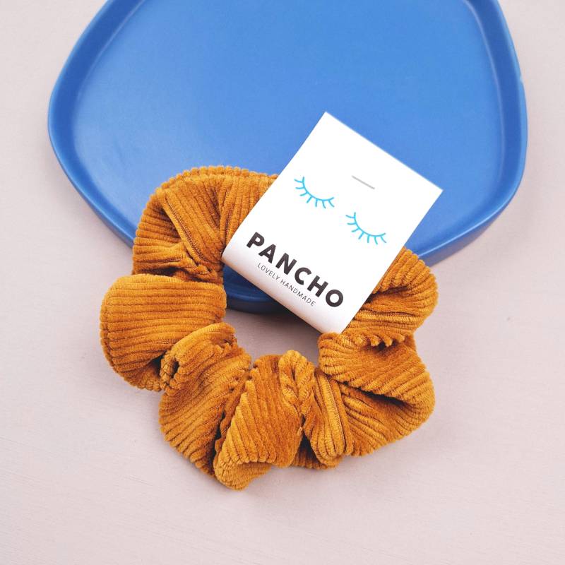stretchcord Scrunchie in Ockergelb | Must Have Haargummi Zopfgummi Geschenkidee Hygge Lifestyle Geschenk Freundin 90Er Trend von PanchoHandmade