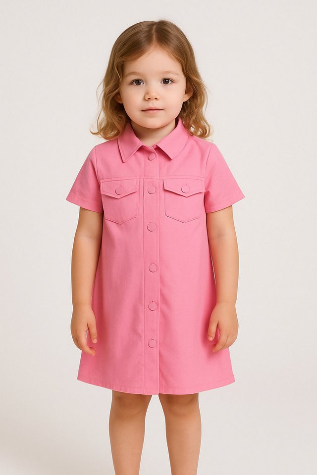 Panco Maxikleid Baby Mädchen Kleid mit Taschendetail und Hemdkragen von Panco
