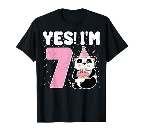 7. Geburtstag Party Yes I'm 7 Years Old Panda Lover Kids T-Shirt von Panda 7th Birthday Gifts Co.