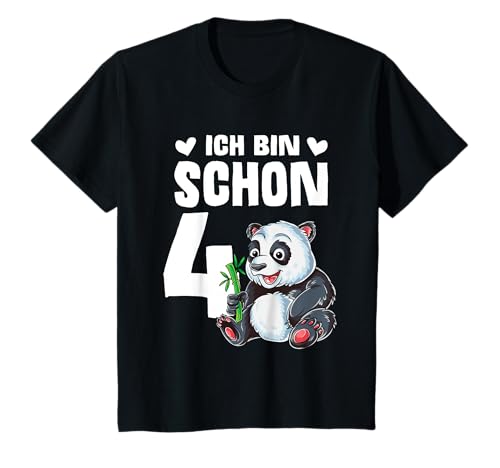Ich Bin Schon 4 Jahre Panda Mädchen Geburtstag Geschenk T-Shirt von Panda Birthday Design Shop