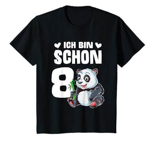 Ich Bin Schon 8 Jahre Panda Mädchen Geburtstag Geschenk T-Shirt von Panda Birthday Design Shop