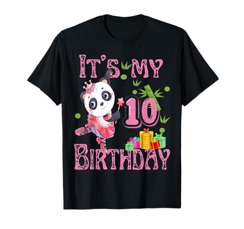 10. Geburtstag Mädchen Panda 10 Jahre alt Mädchen Panda T-Shirt von Panda Birthday