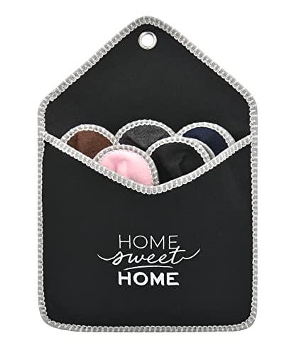 Panda Bros Hausschuhe aus Fleece, Filz, geschlossener Zehenbereich, rutschfest, für den Innenbereich, Familienhaus, Gästehausschuhe, Set für schuhloses Zuhause, 5 Paar, Schwarz - Black Home, 5.5-13 von Panda Bros