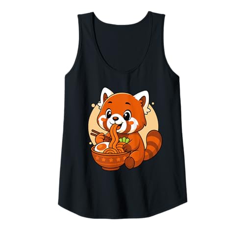 Damen Kawaii Red Panda isst Ramen-Grafik Japanische Panda-Grafik Tank Top Damen Kawaii Red Panda isst Ramen-Grafik Japanische Panda-Grafik Tank Top von Panda Eating Ramen Funny Japanese Kawaii Design