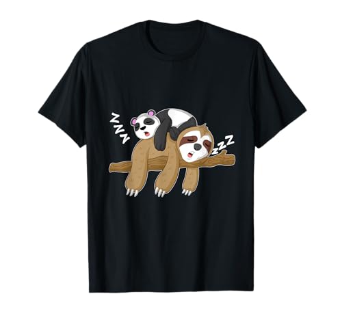 Süßer Panda Faultier Schlafen Geschenk Kinder Männer Frauen T-Shirt von Panda Faultier Schlafende Tiere Büro Partygeschenk