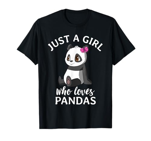 Just A Girl Who Loves Pandas für Mädchen Frauen T-Shirt von Awesome Panda Designs