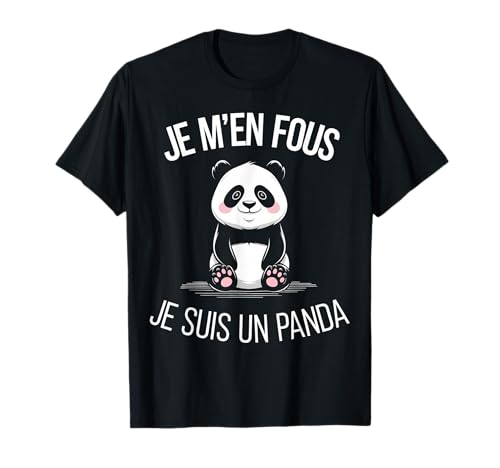 Je M'en Fous Je Suis Un Panda Tier Geschenk Kinder Weihnachten T-Shirt von Panda Idee Tee Shirt Cadeau Drole Pour Enfant Noel